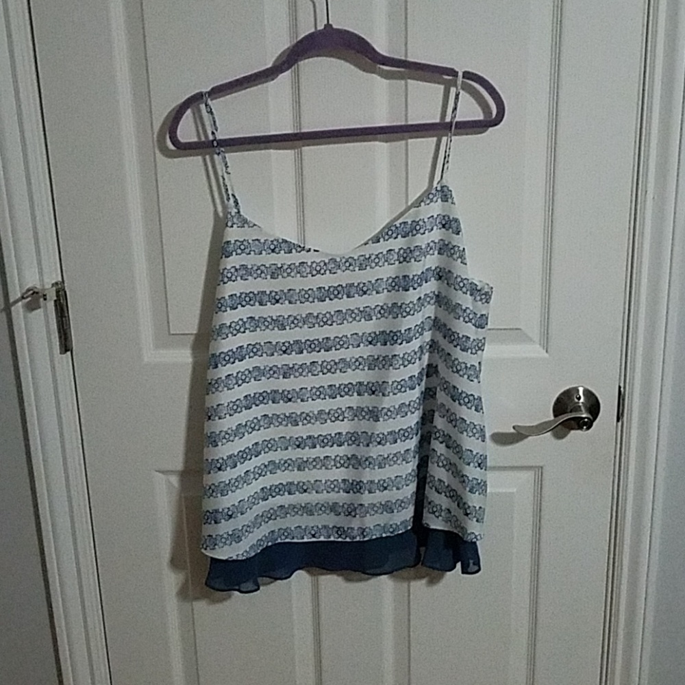 Ann Taylor Blue and White Floral Camisole